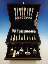 Rose by Stieff Sterling Silver Flatware Set For 8 Service 40 Pieces Repousse - £1,672.79 GBP