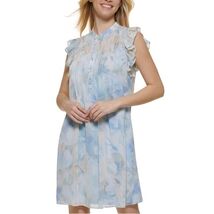 Calvin Klein Size 16 Flutter Cap Sleeve A Line Midi Lined Dress Floral V... - $30.70