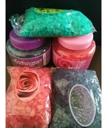 RELAX BATH SALTS WITH FLOWER ROSE, LAVENDER, JUNIPER OIL SEA SALTS 250gr... - $6.88+