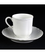 Haviland Limoges Ranson All White Demistasse Cup &amp; Saucer Set, Antique F... - $20.00