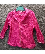 Victoria Secret PJ Top Sleep Shirt Women Medium Pink Polka Dot Barbiecor... - £18.44 GBP