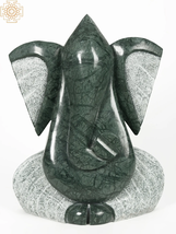 26&quot; Large Ears Ganesha Modern Green Stone Statue | Handmade | Home Decor - £2,157.46 GBP