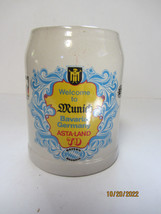 Vintage Welcome To Munich Bavaria Germany Asta Land 79 .5L Stoneware Beer Mug - £7.87 GBP