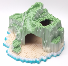 Mega Bloks AM08048 Baseplate Beach Island Cave Raised Base Pirates Mountain - $36.16