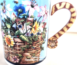 Gary Patterson Comical Cats Hide and Seek Porcelain Mug Danbury Mint Vtg... - $21.04
