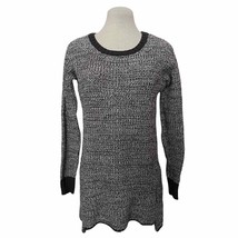 Anthropologie Kaisely Gray &amp; White Marled Waffle Knit Sweater Women&#39;s Si... - £23.35 GBP