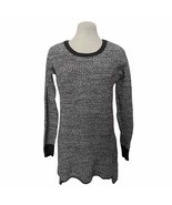Anthropologie Kaisely Gray &amp; White Marled Waffle Knit Sweater Women&#39;s Si... - £23.66 GBP