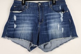 Levis Signature Shorts Womens 16 Blue Denim Jean Cutoff Ripped Casual Mo... - £17.04 GBP