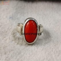 Certified Natural Mediterranean Sea Red Coral ( Moonga ) Vedic Astrology Ring - £51.96 GBP