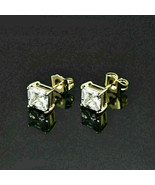 2Ct Princess Cut Real Moissanite Stud Earrings 925 Sterling silver - £101.62 GBP
