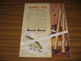 1954 Print Ad South Bend Fishing Rods &amp; Reels Made in Indiana - $14.67