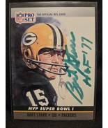 Bart Starr Hand Signed Football Card Autographed Greenbay Packers HOF Auto - $536.15 MXN