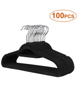 Non Slip Velvet Hangers - 100 Pack Clothes Hanger Flocked Swivel 360 - B... - $57.99