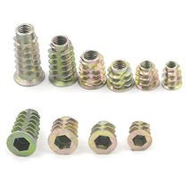 Bluemoona 50 Pcs - Wood Threaded Flange Insert Nuts Zinc Steel Alloy Tap... - £4.55 GBP