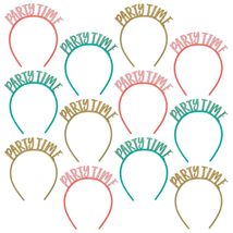 HOME &amp; HOOPLA Happy Cake Day Party Time Plastic Headbands With Glitter For Party - £14.82 GBP