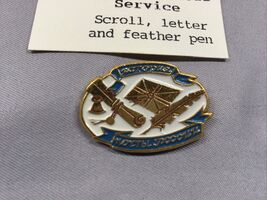History of the Postal Post service in Russia  pin Scroll, Letter &amp; Feather - $19.78