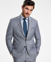 Michael Kors Men&#39;s Classic-Fit Wool-Blend Stretch Solid Suit Jacket - Light Grey - £44.09 GBP