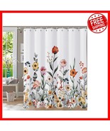72x72 Inch Floral Shower Curtain - Water-Repellent Fabric for Modern Bat... - $604.61 MXN