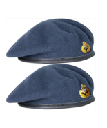 NEW UK BRITISH ROYAL AIR FORCE OFFICERS BERET CAP KING &amp; QUEEN CROWN BADGES - €15,56 EUR