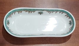 Vintage Shenango China Pickle Dish New Castle PA USA 1952 10&quot;x4.5&quot; Green &amp; Brown - $24.95