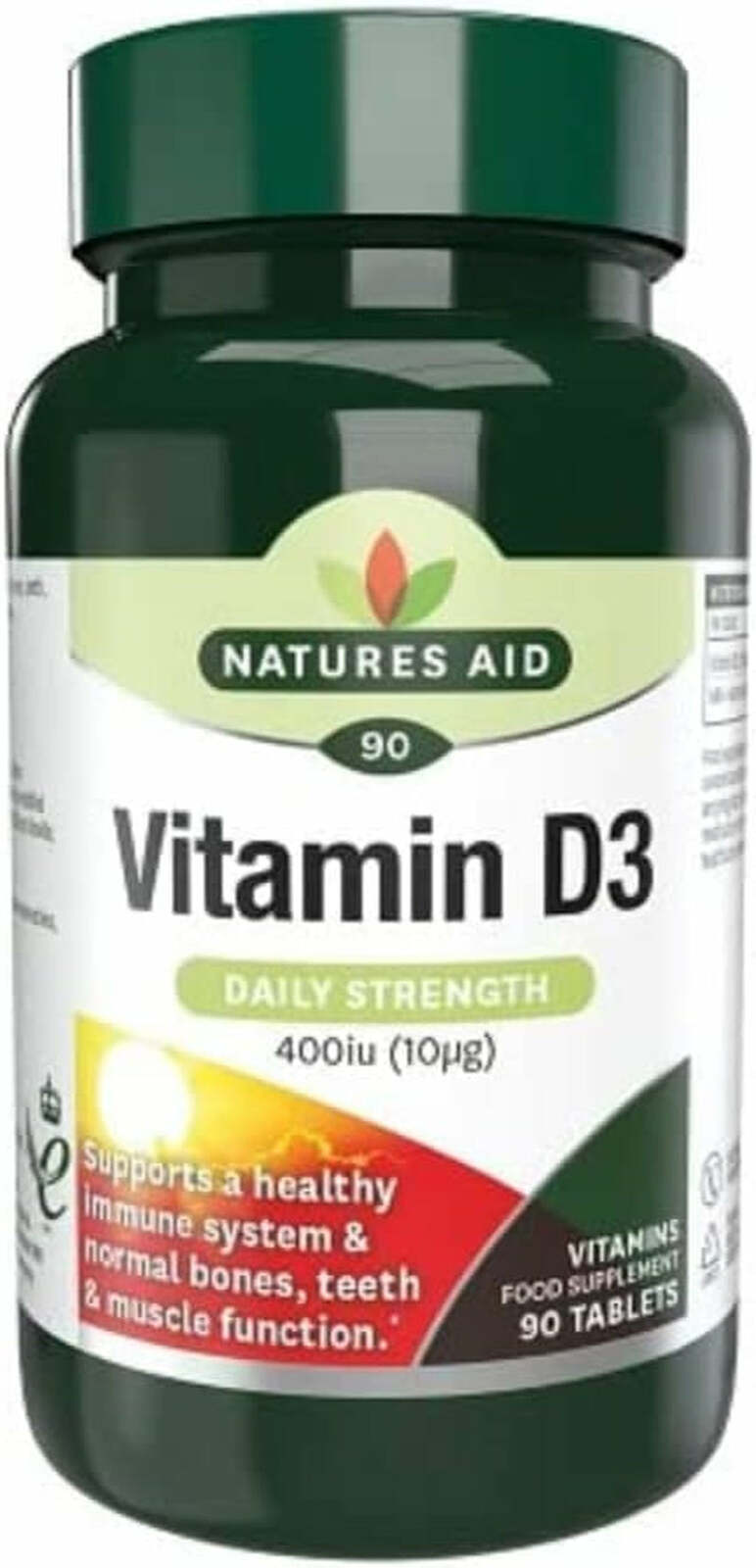 Natures Aid Vitamin D3 10Μg (400IU) – High Strength Vitamin D Supplement... - $6.40+