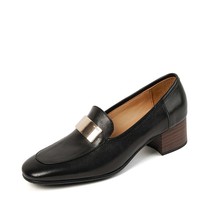 Round Toe Loafers Slip On Spring Autum Vintage Metal Pumps Shoes Woman Retro Fre - £111.87 GBP