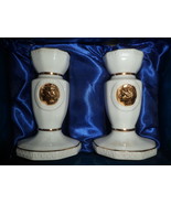 ALEXANDER THE GREAT GOLD-PLATE PORCELAIN CANDLE HOLDERS. - $49.00