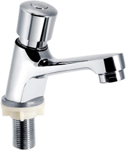 Time Delay Faucet,Public Ktchen Bathroom Chrome Plated Self Closing Water Saving - £21.26 GBP