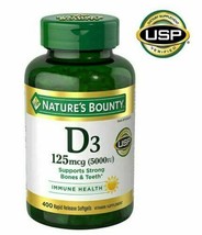 Nature&#39;s Bounty Vitamin D3 5000IU, 400 Softgels - £23.37 GBP