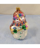 Glass Hand Crafted Snowman Ornament - £15.41 GBP
