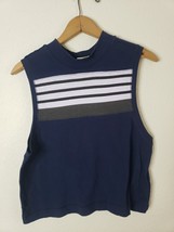 We The Free Womens Tank Top Blue White Striped Short Sleeve Summer Casua... - $14.88