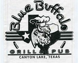 Blue Buffalo Grill Pub Menu Canyon Lake Texas  - £14.28 GBP
