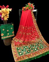 Design Patola Silk Wedding Saree,Heavy Embroidery Diamond Work Heavy Jac... - £68.77 GBP