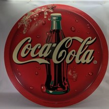 Coca Cola Round Sign Plastic Paul Flum Ideas 22-1/4&quot;x1/2&quot; Double Sided 1980-1990 - £16.91 GBP