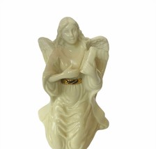 Lenox angel figurine harp vtg sculpture Christmas holiday gold decor gift kneel - £23.23 GBP