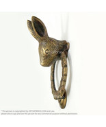 Solid Brass Bunny Rabbit Door Knocker with Hit Protector Detail - $170.63 CAD