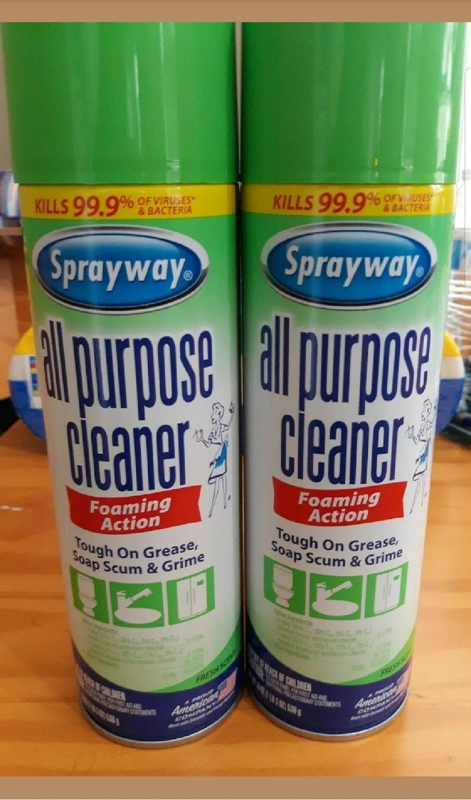 2 Sprayway All Purpose Cleaner Disinfectant Spray 19oz Kills 99.9% Viruses 2Pack - $37.88