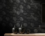 For Bedrooms Or Bathrooms, Simonandsiff&#39;S Black Textured Wallpaper With 3D - £47.71 GBP