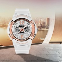 New Women’s White &amp; Gold Digital Style Sports Watch - $38.94 CAD