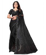 Women&#39;s Beatiful Heavy Pure Nylon Net Saree With Unstiched Sequence Blou... - £23.66 GBP