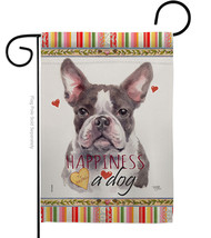 Gray Boston Terrier Happiness - Impressions Decorative Garden Flag G160242-BO - £15.94 GBP