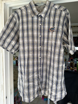 UF Florida Gators Men&#39;s Shirt Button up Plaid 100% Cotton XL Short Sleeve - $19.99