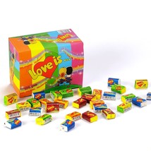 LOVE IS Chewing Bubble Gum MIX, Assorted All 5 Flavors, 1 BOX 100pcs, Sweet Gift - £21.99 GBP