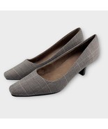 AEROSOLES Glen plaid low heels size 7 black/tan career office work preppy - €32,10 EUR