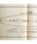 The Elena Deck Plan Drawing King&#39;s Cup 1928 Race To Spain Yachts Nautica... - $47.85 CAD