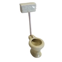 Dollhouse Furniture Accessory Toilet Bathroom Commode Miniature Porcelain VTG - $44.94