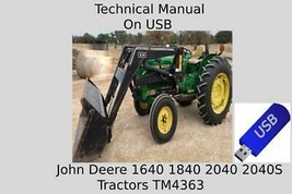 John Deere 1640 1840 2040 2040S Tractors Technical Manual TM4363 USB Drive - £18.63 GBP