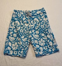 Adidas Hawaiian Print Boardshorts Blue White Men’s Small Colorful Tropic... - £11.37 GBP