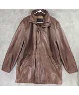 Wilson Pelle Jacket Mens Large Brown Leather Distressed Hooded 3M Insula... - £65.89 GBP