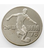 1978 World Cup Men&#39;s Soccer Argentina - Austria Silver Medal/ Token 40mm - $1,819.03 MXN